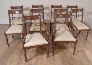 Regency Flower Bar Mahogany Dining Chairs
