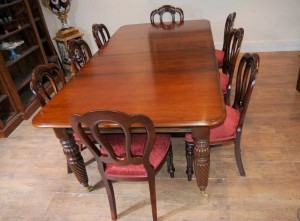 Victorian Balloon Back Chair Table Dining Suite Set Mahogany