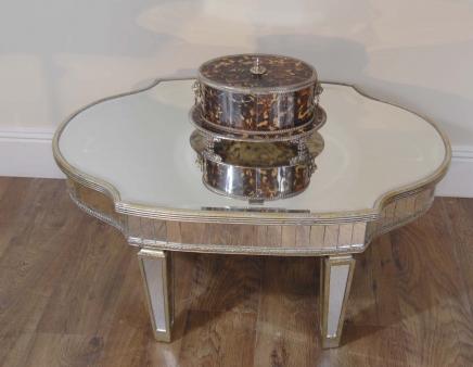 Art Deco Coffee Table Vidro Espelhado