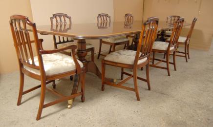 Comedor Regency Set Pedestal de mesa y Hepplewhite