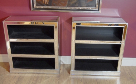 Paar  Art Deco Mirrored Boekenkasten
