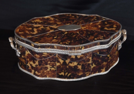Silverplate & Tortoiseshell BOX JÓIAS SERPENTINA