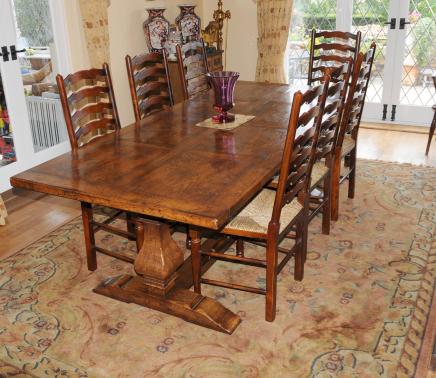 Country refektoriet Tabell og Ladderback Chair Servering Country refektoriet Tabell og Ladderback Chair Servering