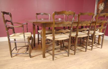 Oak Ladderback Chair & refektoriet Table Set Dining