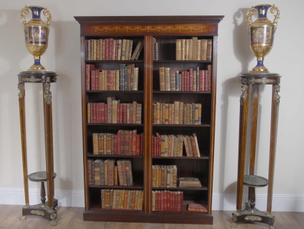 Mahogany Inlay Sheraton Estante Frente Aberta Mahogany Inlay Sheraton Estante Frente Aberta