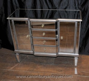 Art Deco Mirrored Commode Chest Drawers Chests Sideboard