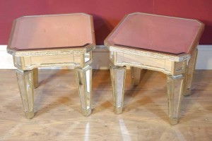 Pair Mirrored Coffee Side Tables Table Mirror Furniture