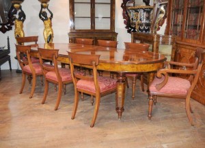 Victorian Dining Table William IV Chairs Set Walnut