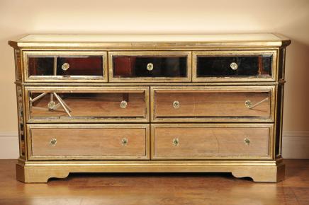 Peito espelhado Aparador Buffet Art Deco Servidor Peito espelhado Aparador Buffet Art Deco Servidor