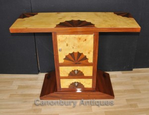 Art Deco Chest Console Table Shell Inlay Furniture