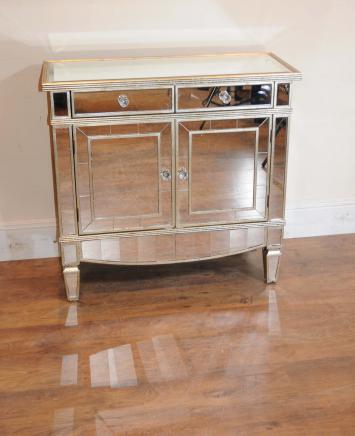 Deco Mirrored Chest Cabinet Cupboard Mirror