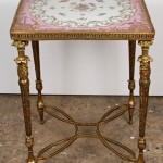 FRENCH ORMOLU & PORCELAIN FLORAL SEVRES TABLE PAINTED FRENCH ORMOLU & PORCELAIN FLORAL SEVRES TABLE PAINTED