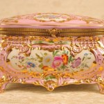 PORCELAIN CASKET TRINKET BOX FRENCH SEVRES PORCELAIN
