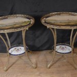 Pair Sevres Hand Painted Ormolu Side Tables