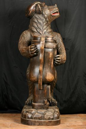 German Black Forest Bear Umbrella Stand Statue Carved German Black Forest Bear Umbrella Stand Statue Carved