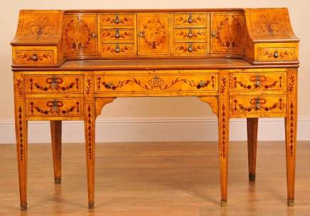 Carlton House Desk In Satinwood Inlay Desks English Carlton House Desk In Satinwood Inlay Desks English
