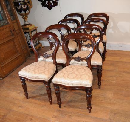 8 Mahagoni viktorianischen Dining Chairs Balloon Zurück 8 Mahagoni viktorianischen Dining Chairs Balloon Zurück