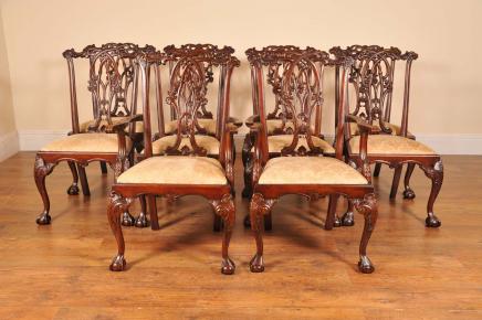 10 English Gothic Chippendale Dining Chairs 10 English Gothic Chippendale Dining Chairs