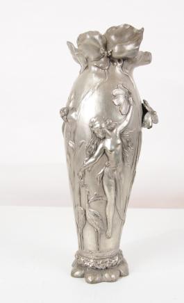 Bronze Art Nouveau Maiden Urn French Vase Bronze Art Nouveau Maiden Urn French Vase