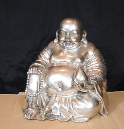 Silver Bronze Laughing Buddha Statue Budai Hotei Feng Shui Buddhist Buddhism Silver Bronze Laughing Buddha Statue Budai Hotei Feng Shui Buddhist Buddhism