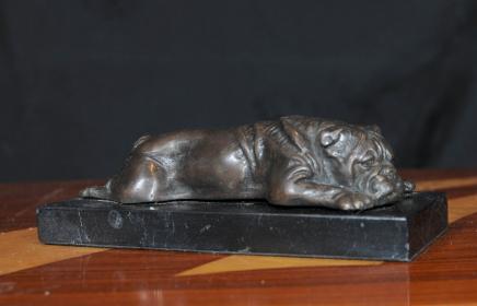 Englisch Bronze Bulldog Statue Lying Bull Dog Englisch Bronze Bulldog Statue Lying Bull Dog