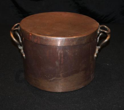 Antique Copper Pot Bowl Lidded Pan English 