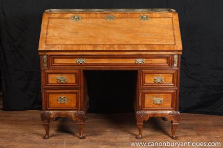 Antique Georgian Gentlemens Bureau Desk Mahogany Desks