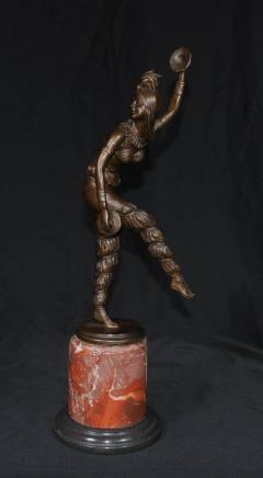 Bronze Chiparus Art Deco Figurine Cymbal Harlequin Dancer
