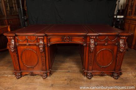 Chippendale Mahogany Partners Desk Nostell Priory Desks
