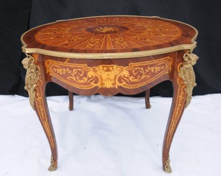 French Empire Inlay Centre Table Round Dining Tables Marquetry Inlay