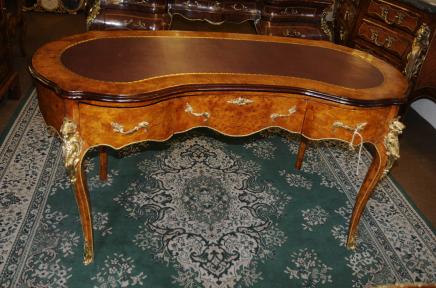 French Empire Kidney Bean Desk Writing Table Bureau Plat French Empire Kidney Bean Desk Writing Table Bureau Plat