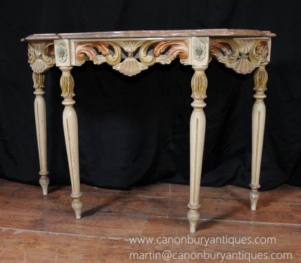 Italian Rococo Painted Console Hall Table Tables Furniture