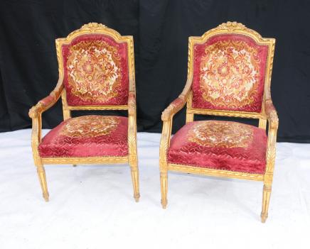 Pair French Louis XV Gilt Arm Chairs Fauteils Armchair Pair French Louis XV Gilt Arm Chairs Fauteils Armchair