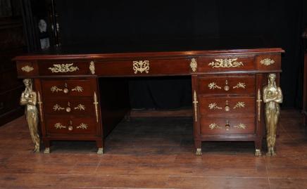 Antique Französisch Empire Pedestal Desk Writing Table Bureau