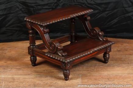 Antique Victorian Mahagoni Bibliothek Steps