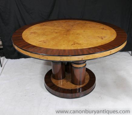 Art Deco Inlay Round Dining Table Centre Tables Furniture 