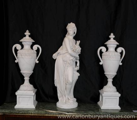 Französisch Marmor Urnen Figurine von einem Träger Dilettanti