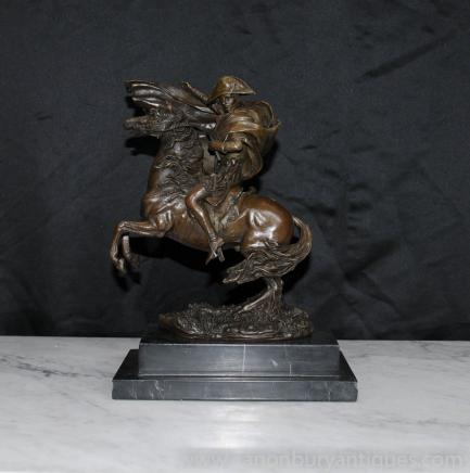 French Bronze Casting Emperor Napoleon Horseback Military Hero 