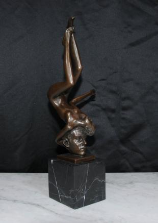 Italian Surreal Bronze Nude Female Women On The Mind Man