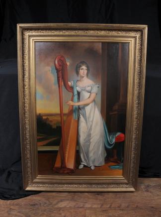 Italian Ölgemälde Harfenspielerin Portrait Unterzeichnet Beccaria Art Italian Ölgemälde Harfenspielerin Portrait Unterzeichnet Beccaria Art