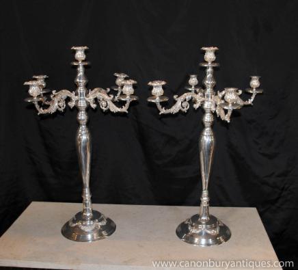 Pair Large Victorian Silver Plate Kerzenleuchter Kerzen Sheffield Candlesticks Pair Large Victorian Silver Plate Kerzenleuchter Kerzen Sheffield Candlesticks
