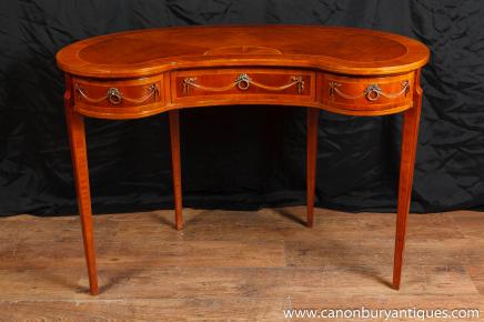 Regency Kidney Bean Desk Walnut Schreiben Tische Schreibtische
