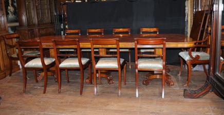 Walnut Regency Dining Set Pedestal Table Passende 12 Stühle
