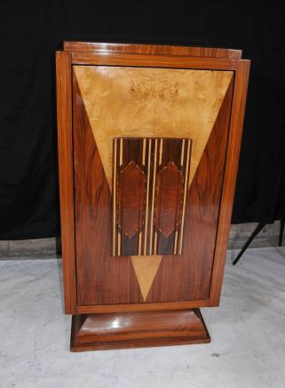 Art Deco Cocktail Drinks Cabinet Noce Biondo Inlay Busto