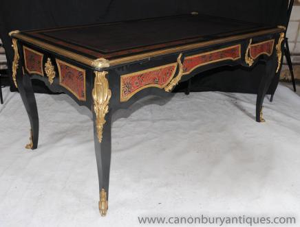 Boulle Desk Bureau Plat scrivania francese Mobili Inlay