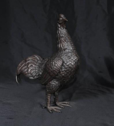 Bronzo Casting Gallo Gallo Gallina Uccello Statua