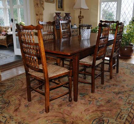 Cucina in rovere da pranzo Set Refettorio Tabella Spindleback Sedie Set