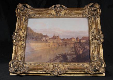 Italiana pittura a olio in porcellana Consiglio Roma Art Landscape