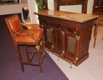 Mogano vittoriana Bar Server bevande Marmo Wine Rack Superato Pub