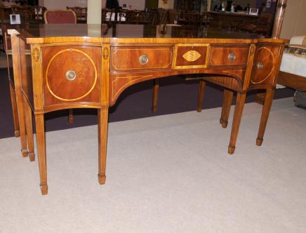 George II Mahogany Sideboard Buffet Server Marquetry Inlay George II Mahogany Sideboard Buffet Server Marquetry Inlay